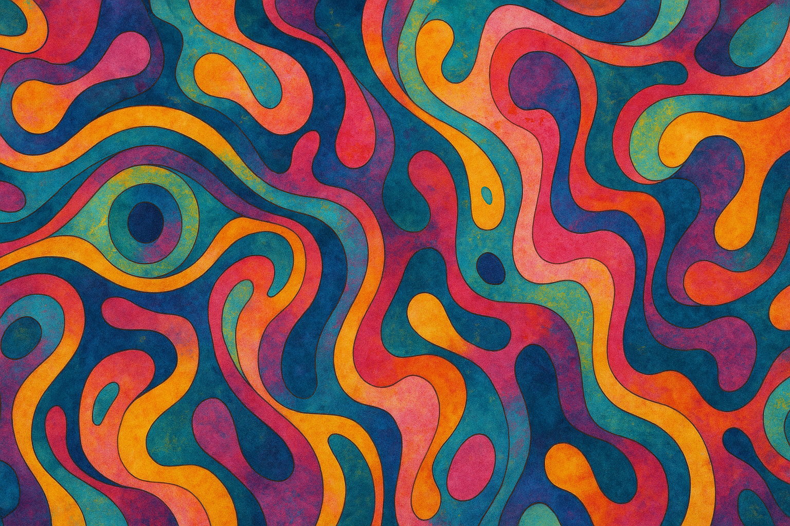 A swirling pattern of vivid psychedelic colors